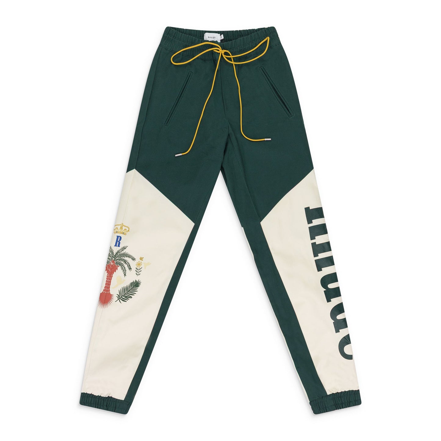 GREEN/CREAM FLIGHT TRACK PANTS