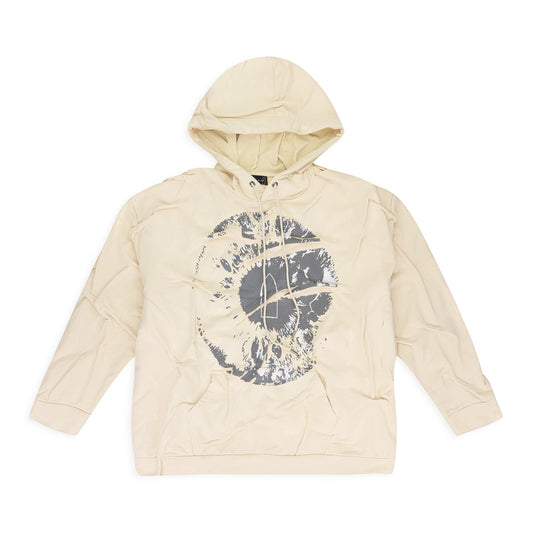 CREAM GATHERED EYE HOODIE