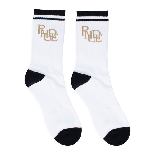WHITE SCRIBBLE LOGO SOCKS