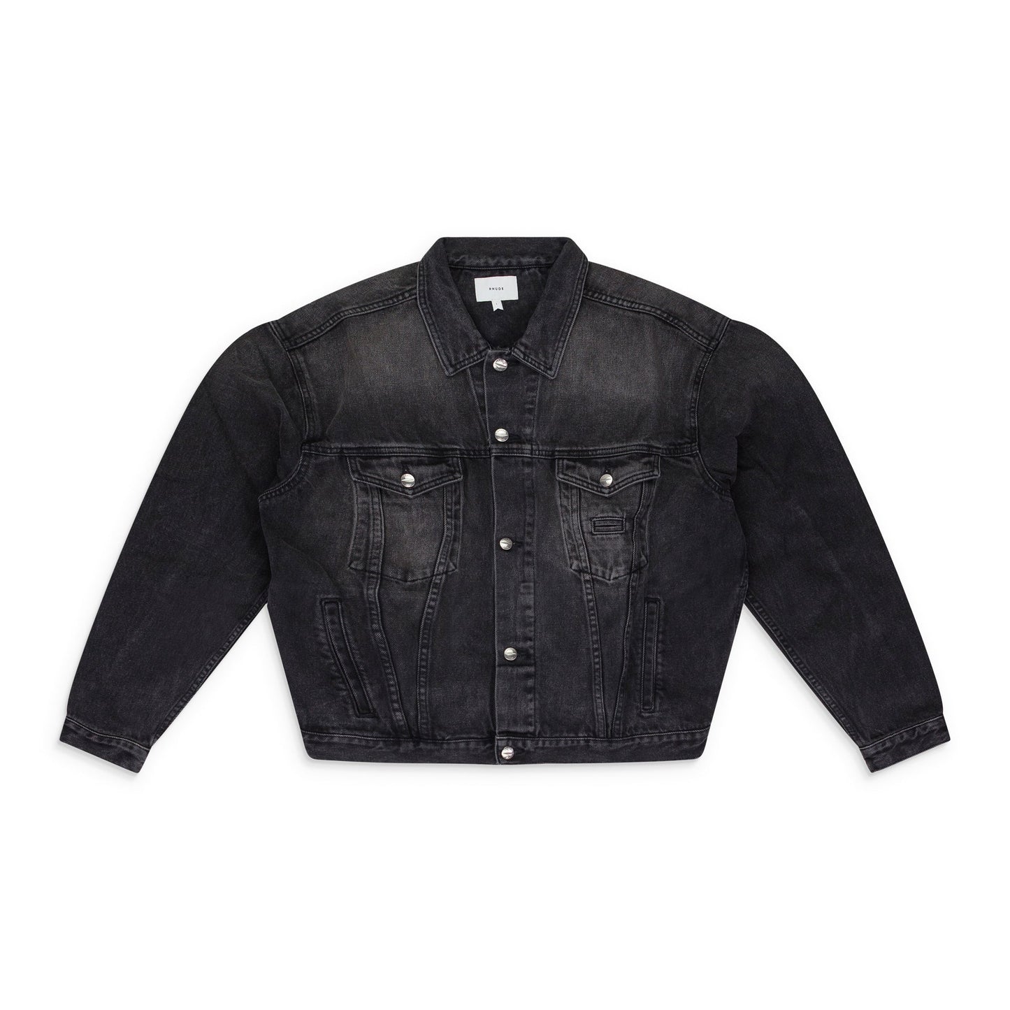 BLACK OVERSIZED DENIM TRUCKER JACKET