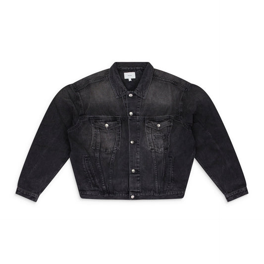 BLACK OVERSIZED DENIM TRUCKER JACKET