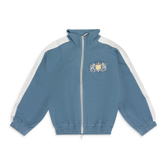 BLUE LINEN FLIGHT FIELD JACKET