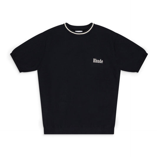 BLACK LOGO KNIT T-SHIRT