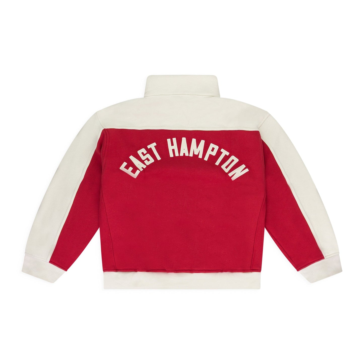 RED CONTRAST QUARTER ZIP SWEATER