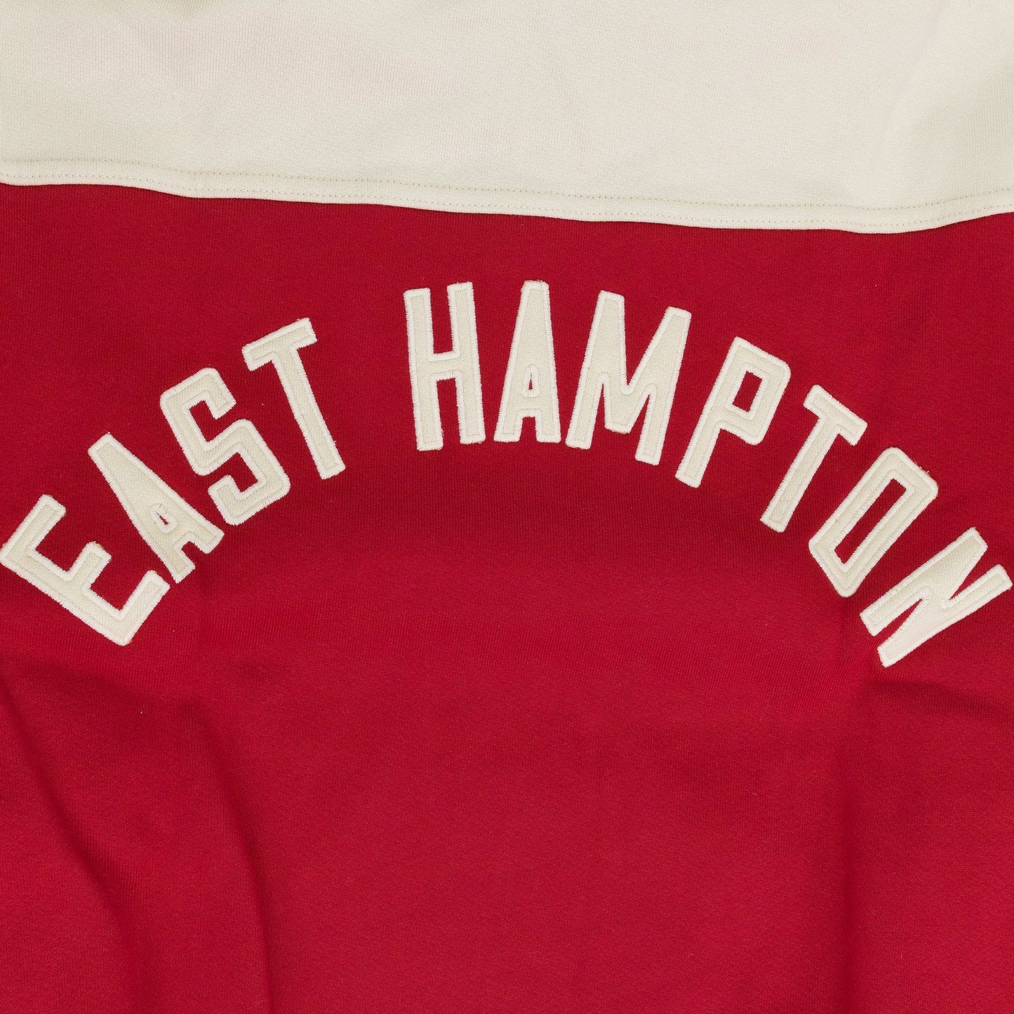 RED CONTRAST QUARTER ZIP SWEATER