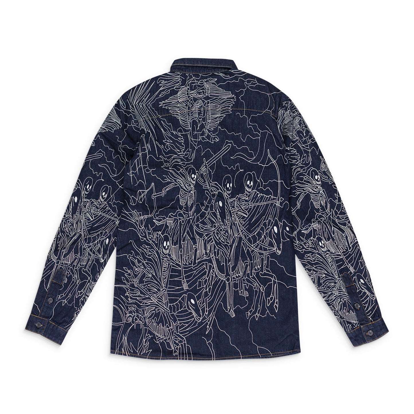 INDIGO FOUR HORSEMEN BUTTON-DOWN SHIRT