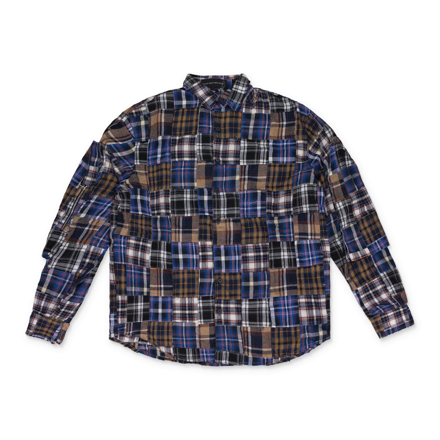 MULTICOLOR PLAID POCKET FLANNEL