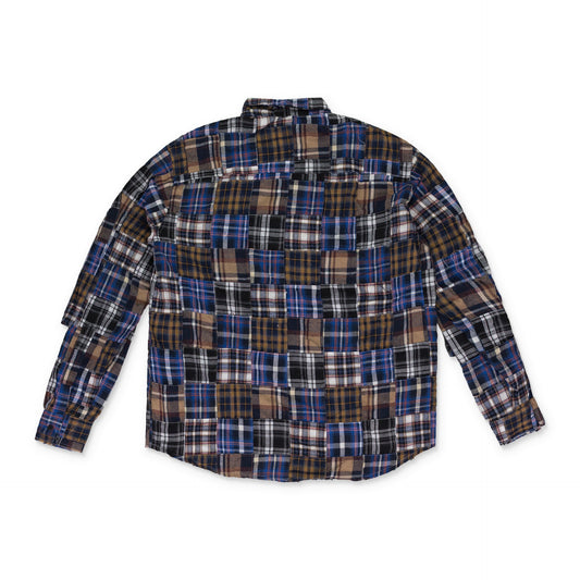 MULTICOLOR PLAID POCKET FLANNEL