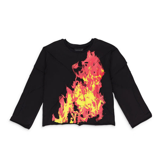 BLACK FLAME LONG SLEEVE T-SHIRT