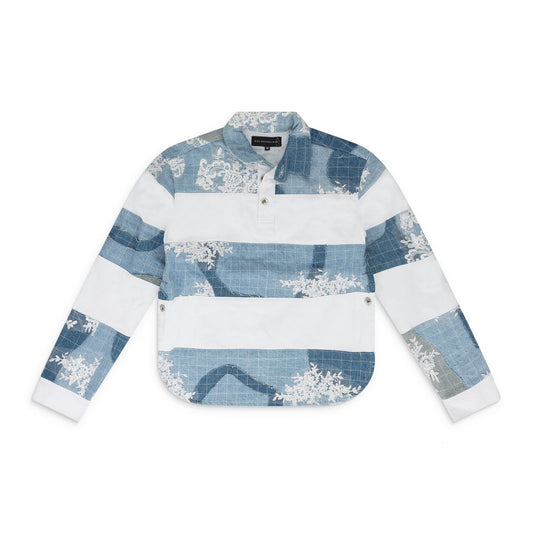 BLUE MERGED RUGBY POLO SHIRT