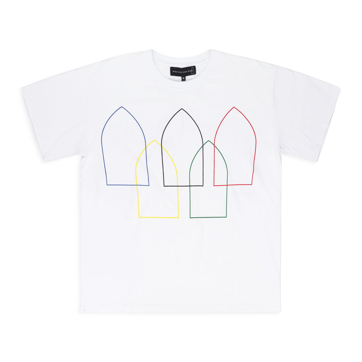WHITE INTERWOVEN WINDOWS T-SHIRT