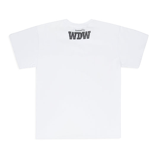 WHITE INTERWOVEN WINDOWS T-SHIRT