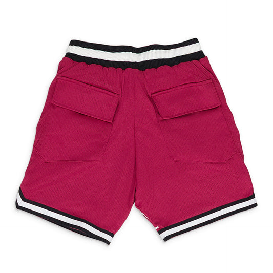 MAROON COURT LOGO SHORTS