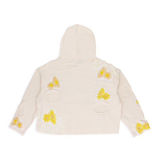 CREAM MELDED THERMAL HOODIE