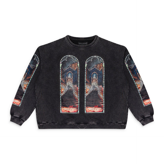 GRAY DESCENT CREWNECK SWEATER