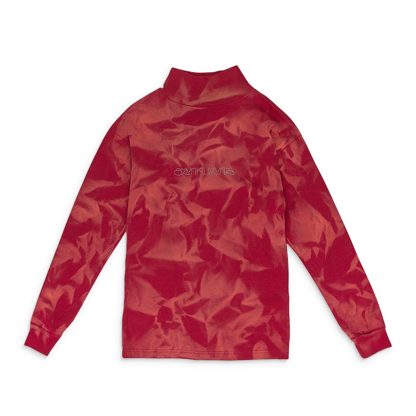 RED OVERDYED TURTLENECK SWEATER
