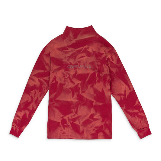 RED OVERDYED TURTLENECK SWEATER