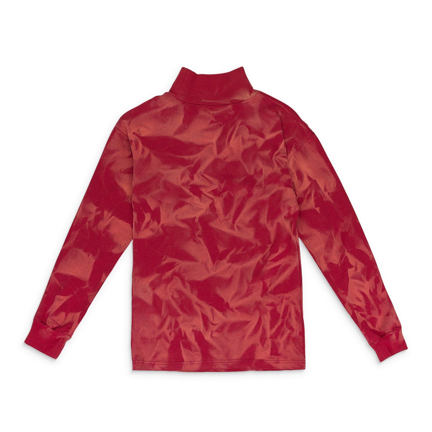 RED OVERDYED TURTLENECK SWEATER