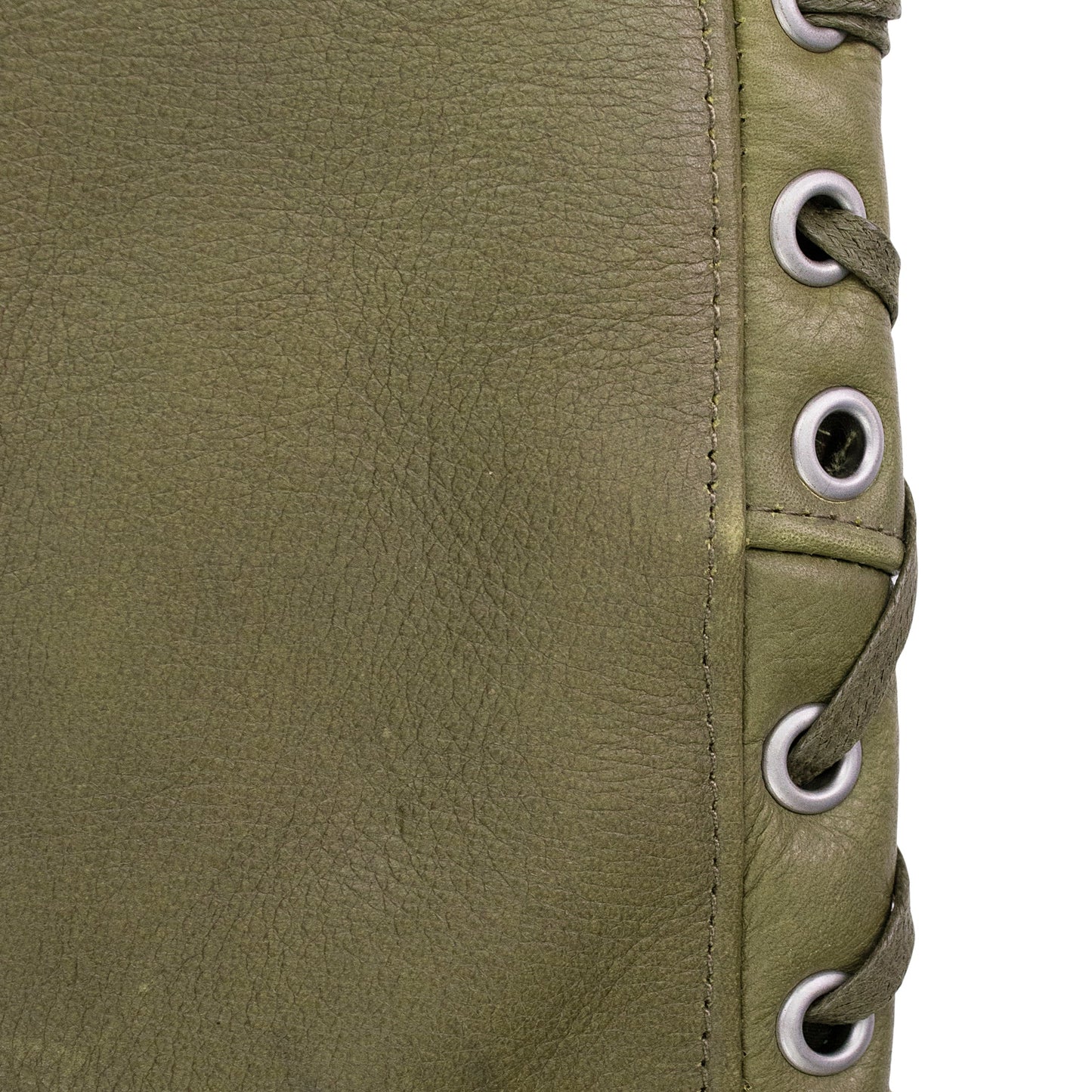 GREEN BONDAGE LEATHER CROP TOP