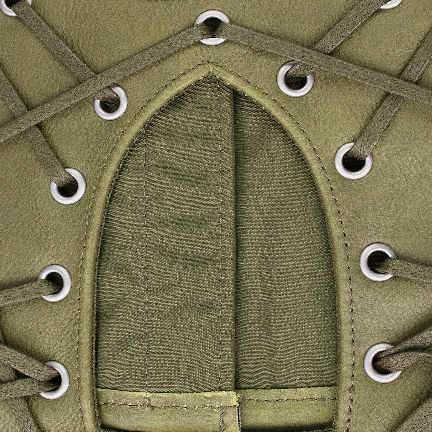 GREEN BONDAGE LEATHER CROP TOP