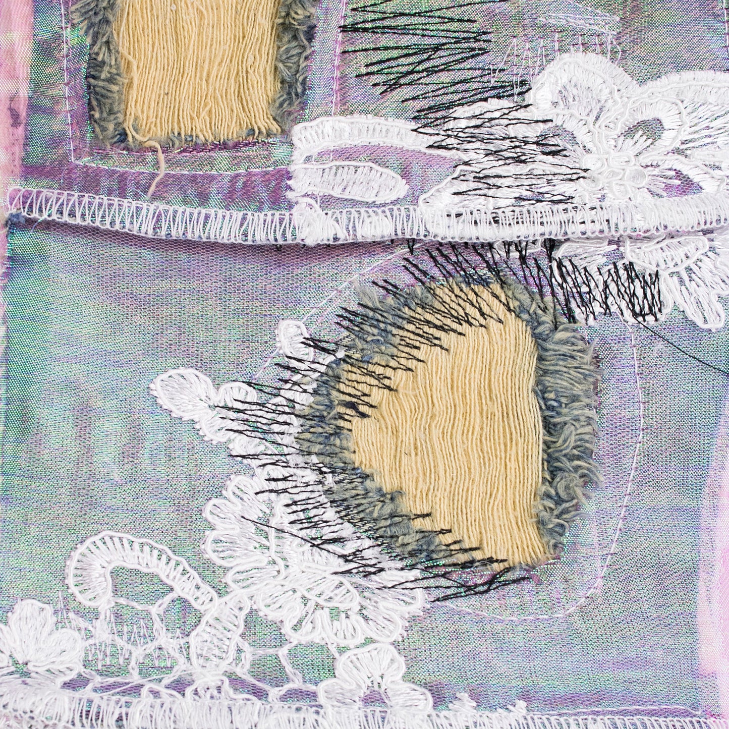 BLUE AFFINITY GRID BANDEAU CROP TOP