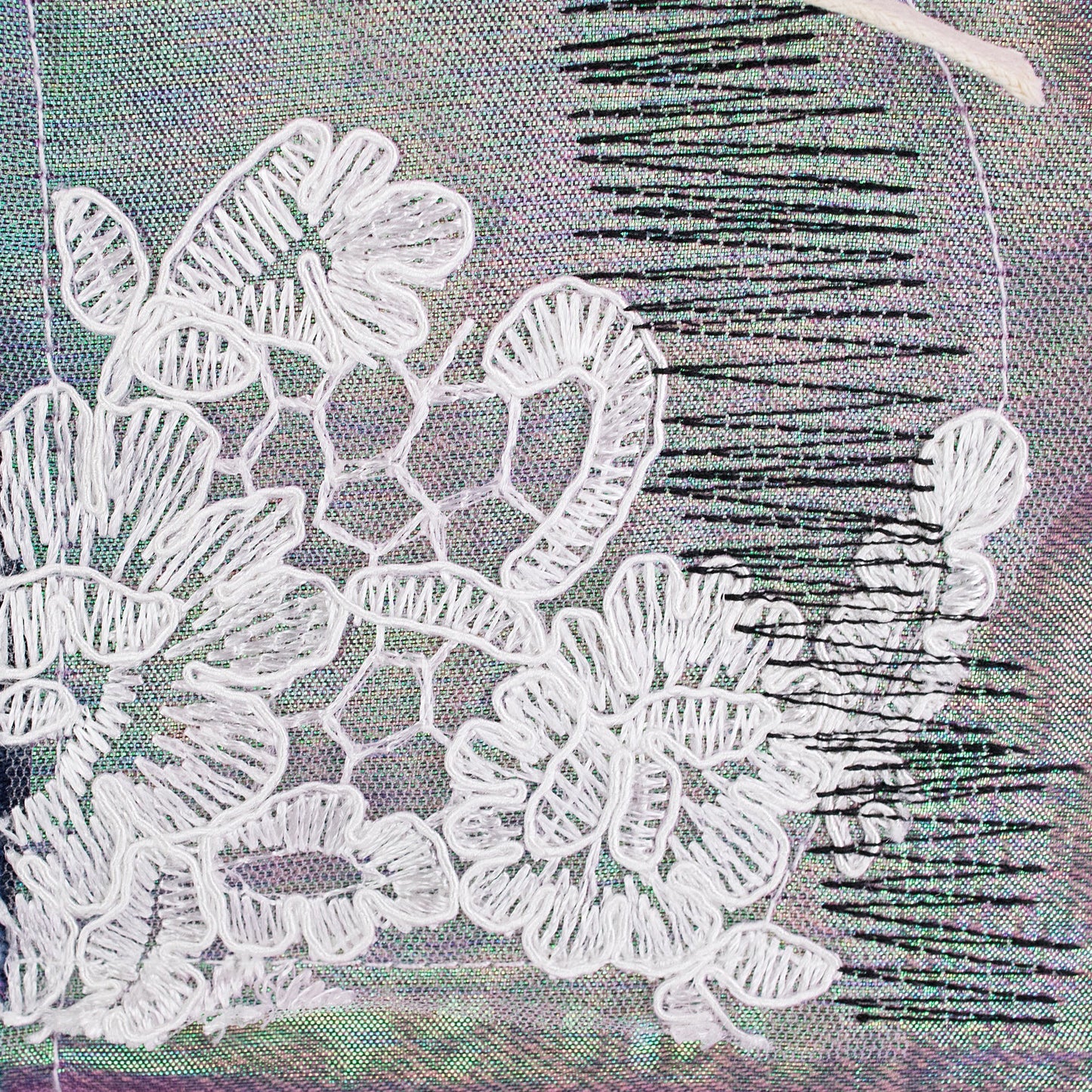 BLUE AFFINITY GRID BANDEAU CROP TOP