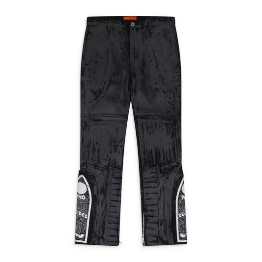 BLACK MRDR MOTO STRAIGHT-FIT JEANS