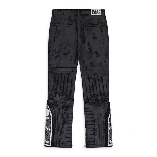 BLACK MRDR MOTO STRAIGHT-FIT JEANS