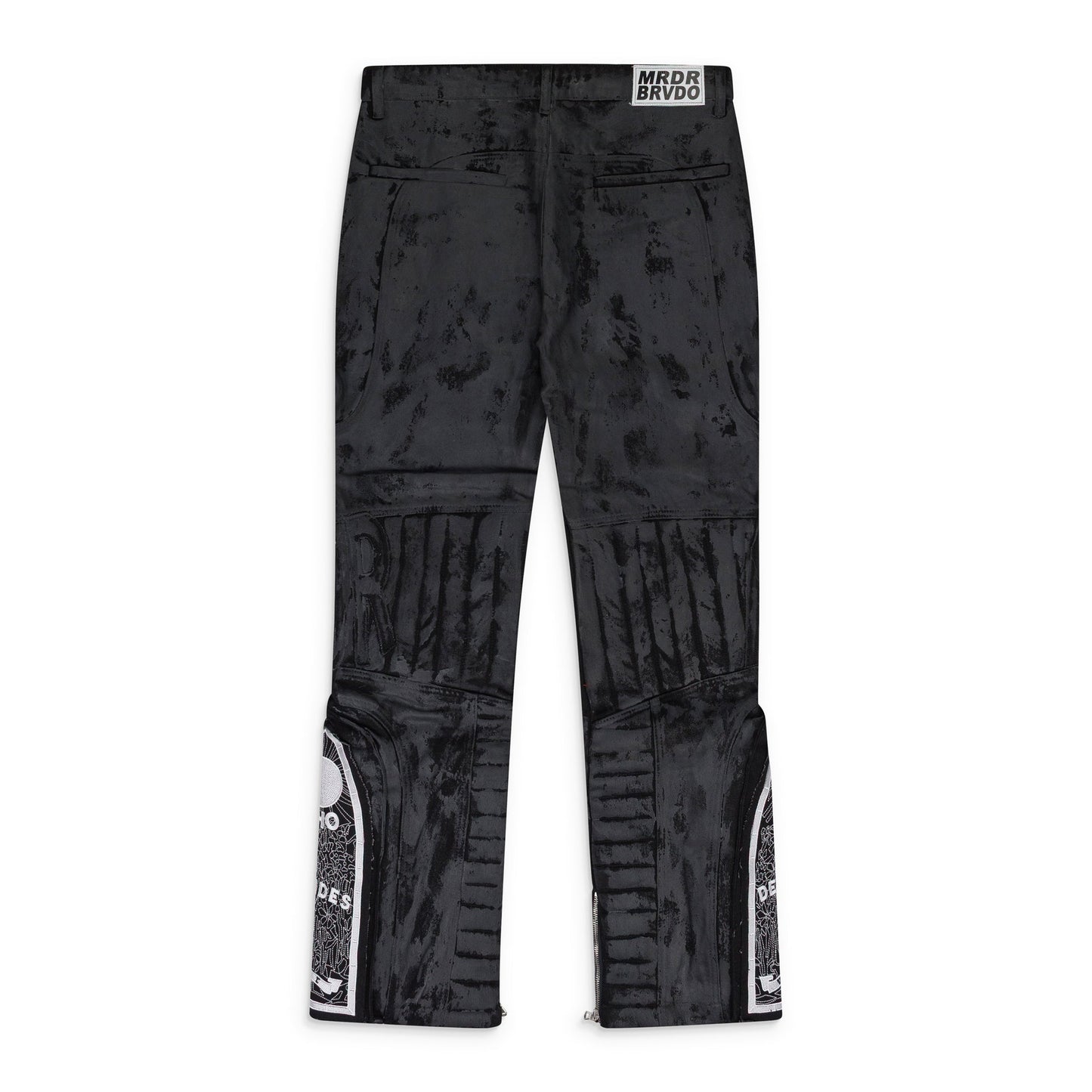 BLACK MRDR MOTO STRAIGHT-FIT JEANS