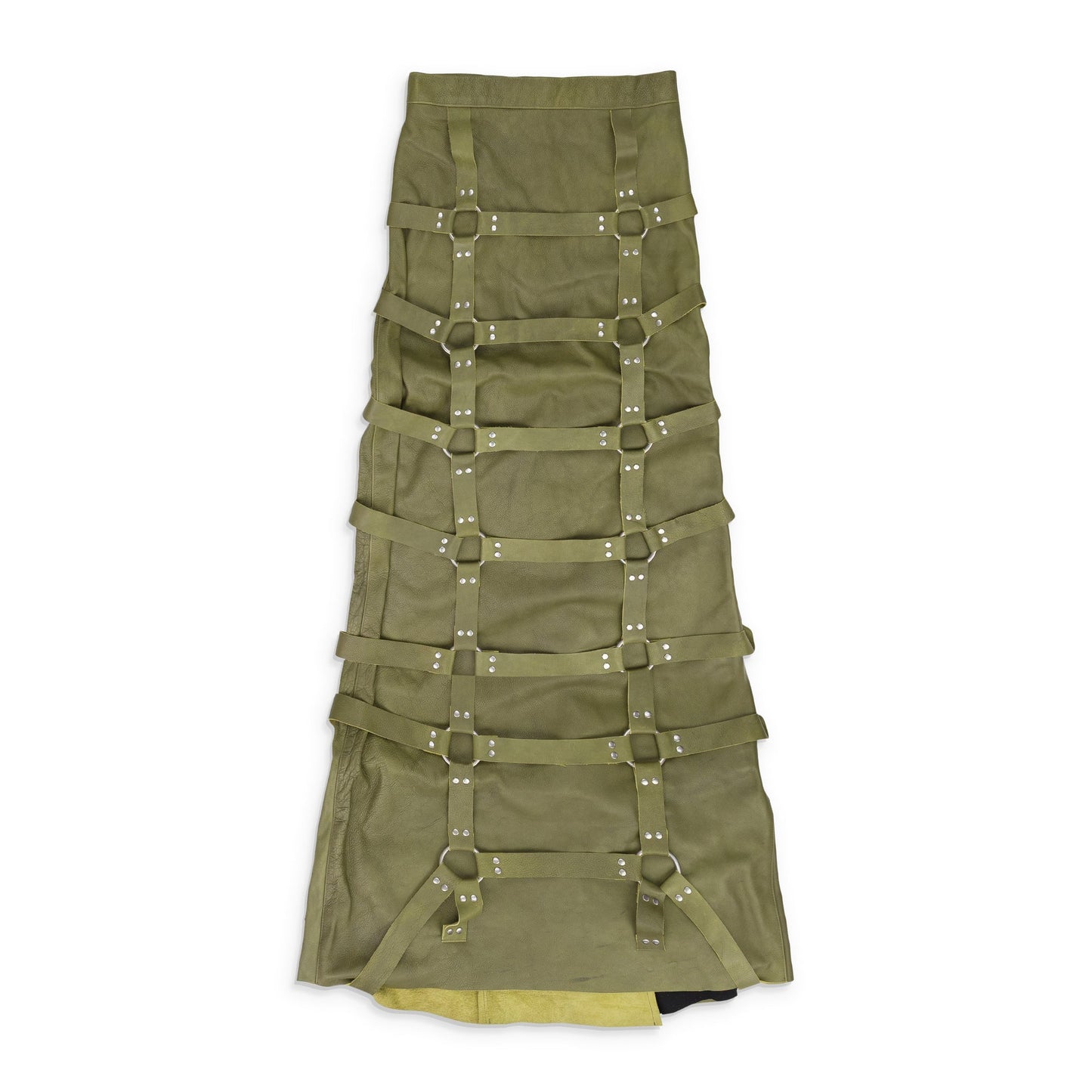 GREEN GRID BONDAGE MAXI SKIRT