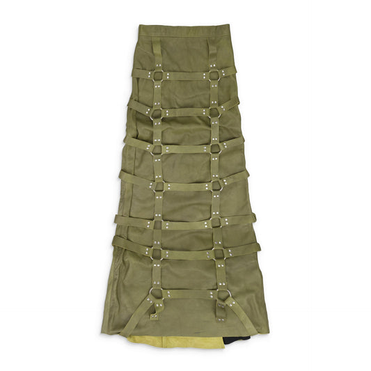 GREEN GRID BONDAGE MAXI SKIRT