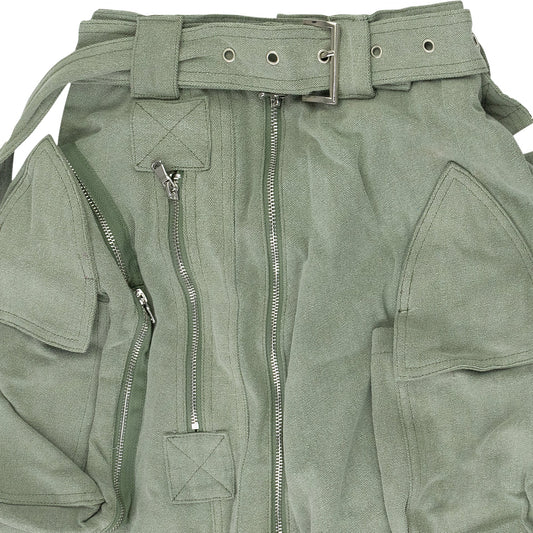 GREEN MULTI POCKET SKIRT