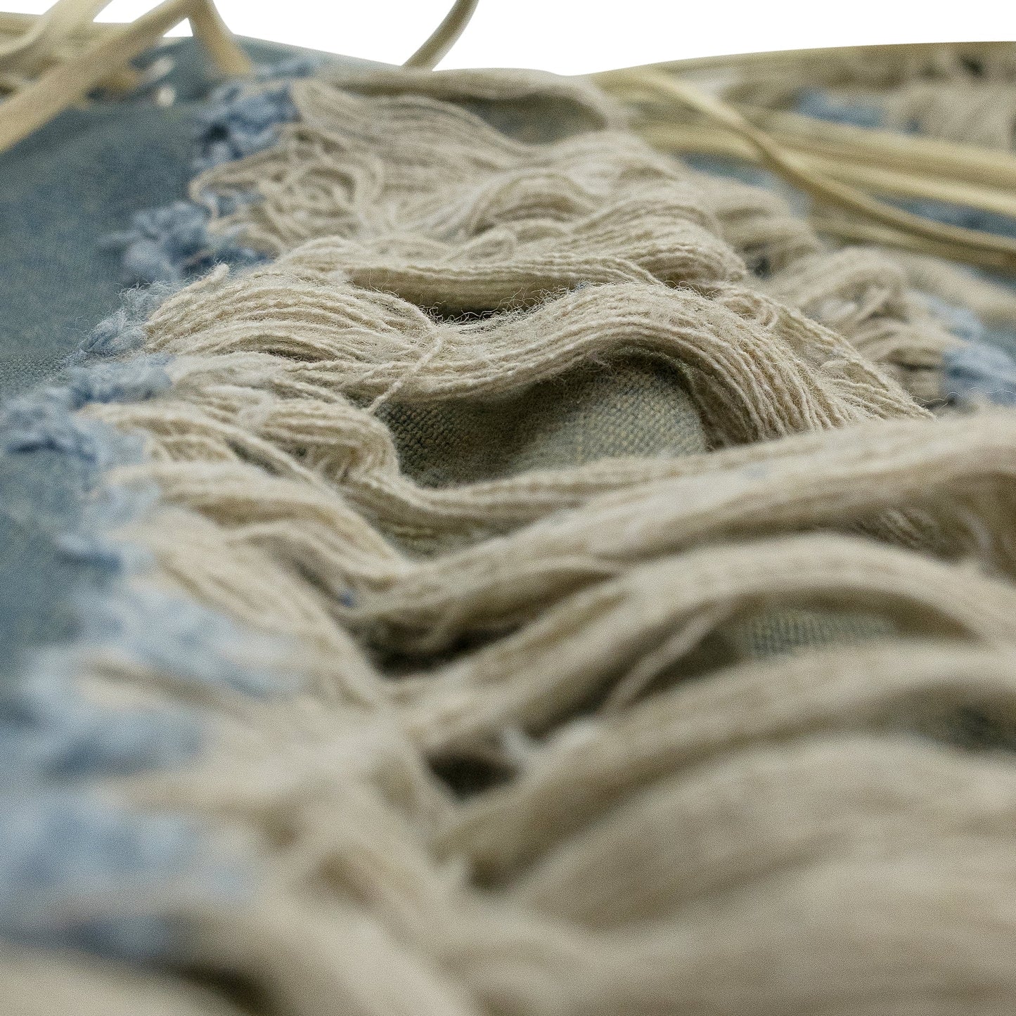 BLUE LACED WINDOW MAXI SKIRT