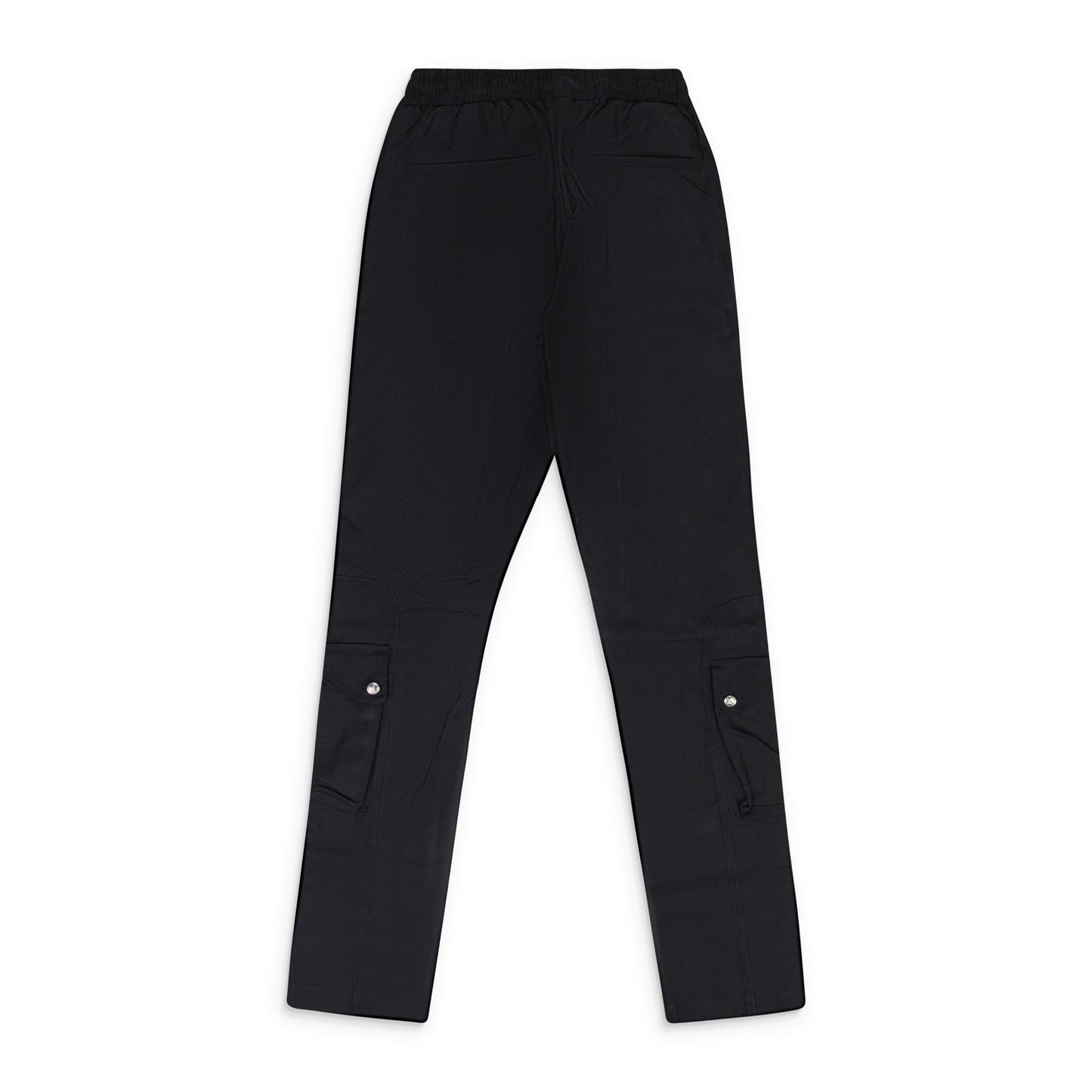 BLACK TWILL TAPE CARGO PANTS
