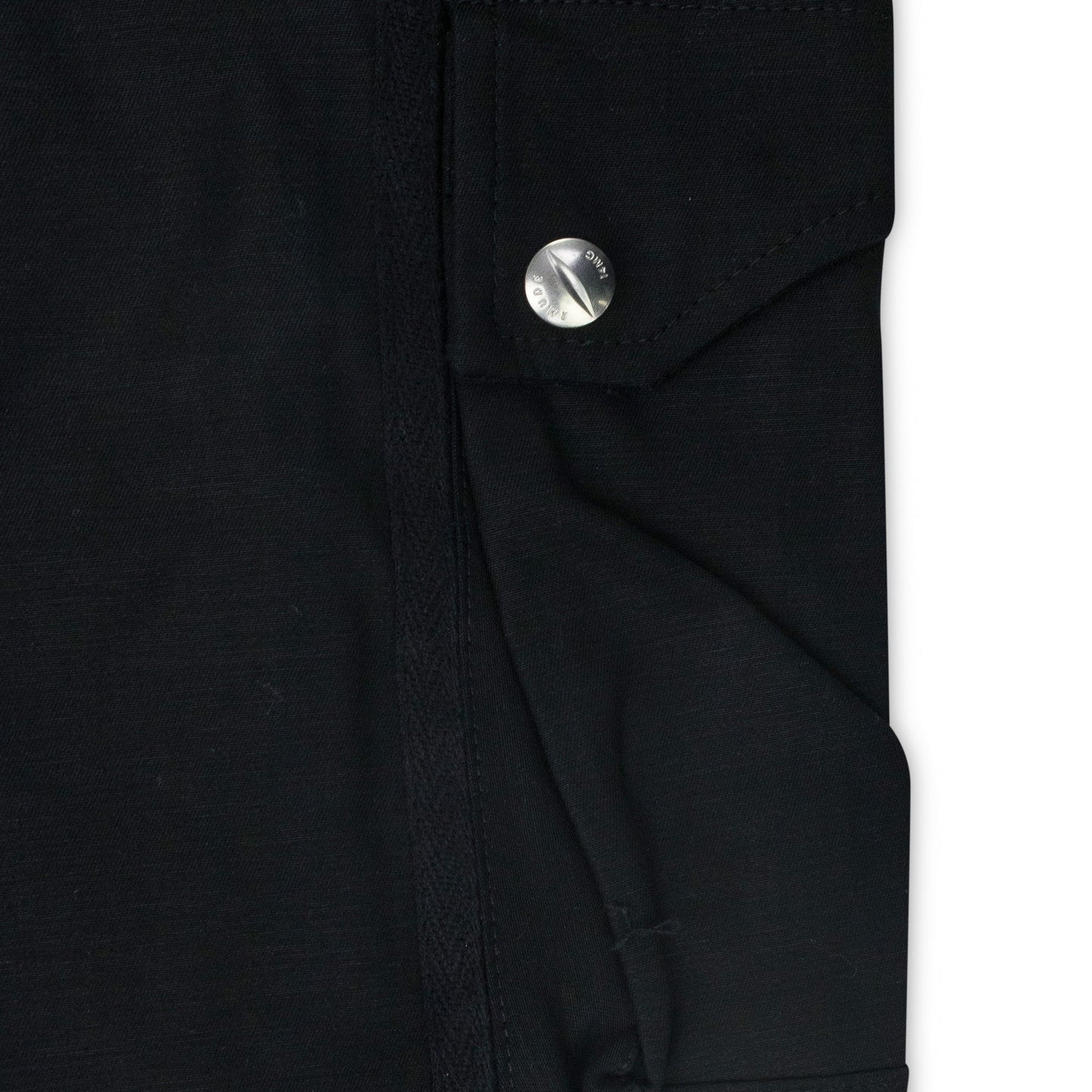 BLACK TWILL TAPE CARGO PANTS