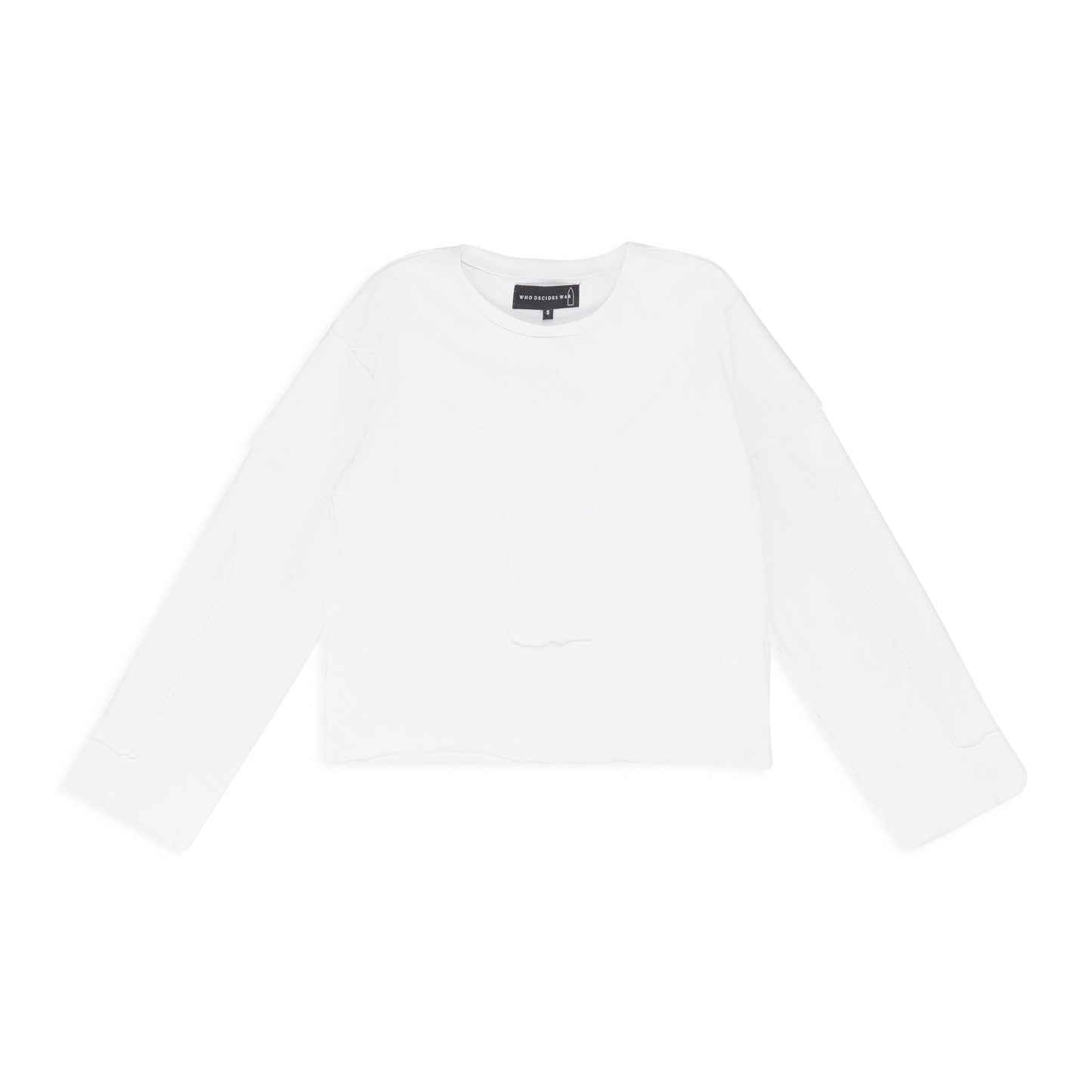 WHITE AMALGAMATED WINDOW LS T-SHIRT