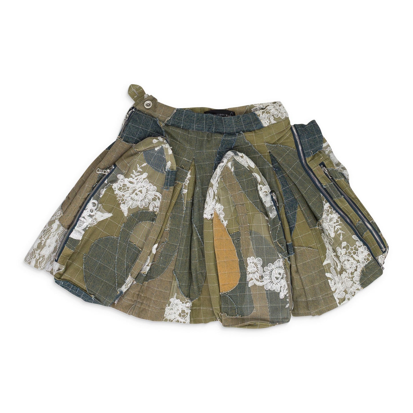 BLUE WINDOW POCKET CARGO MAXI SKIRT