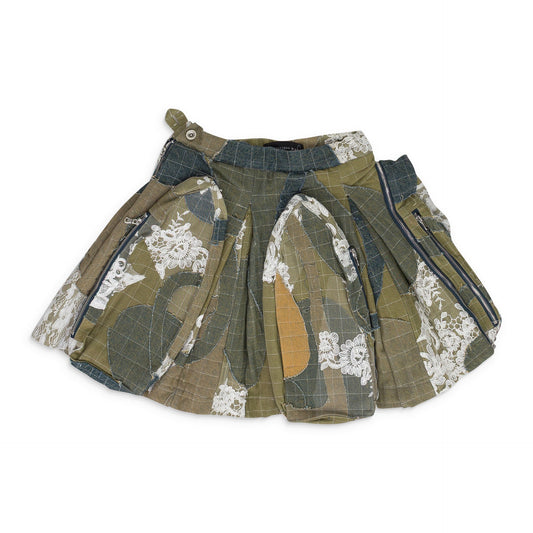 BLUE WINDOW POCKET CARGO MAXI SKIRT