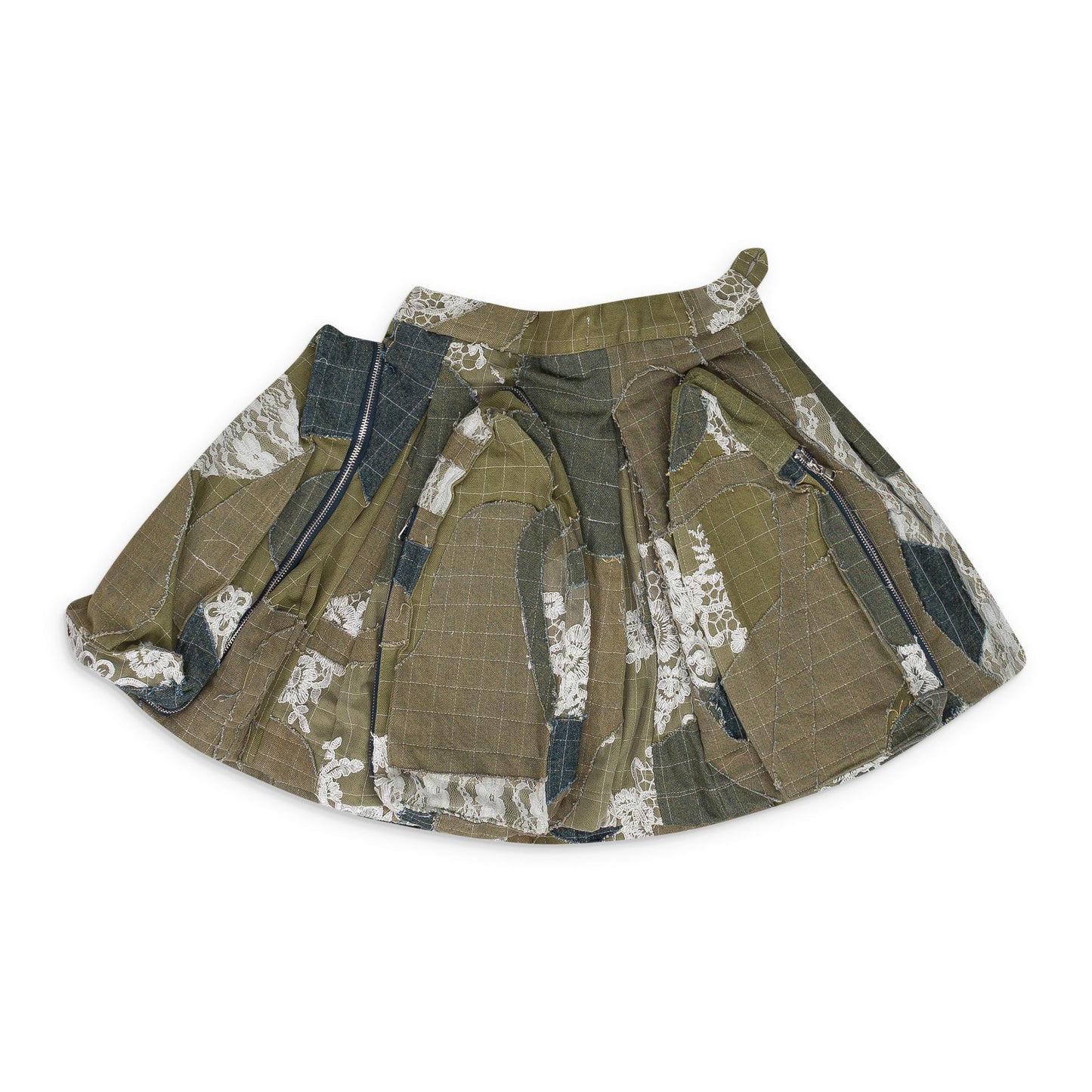 BLUE WINDOW POCKET CARGO MAXI SKIRT