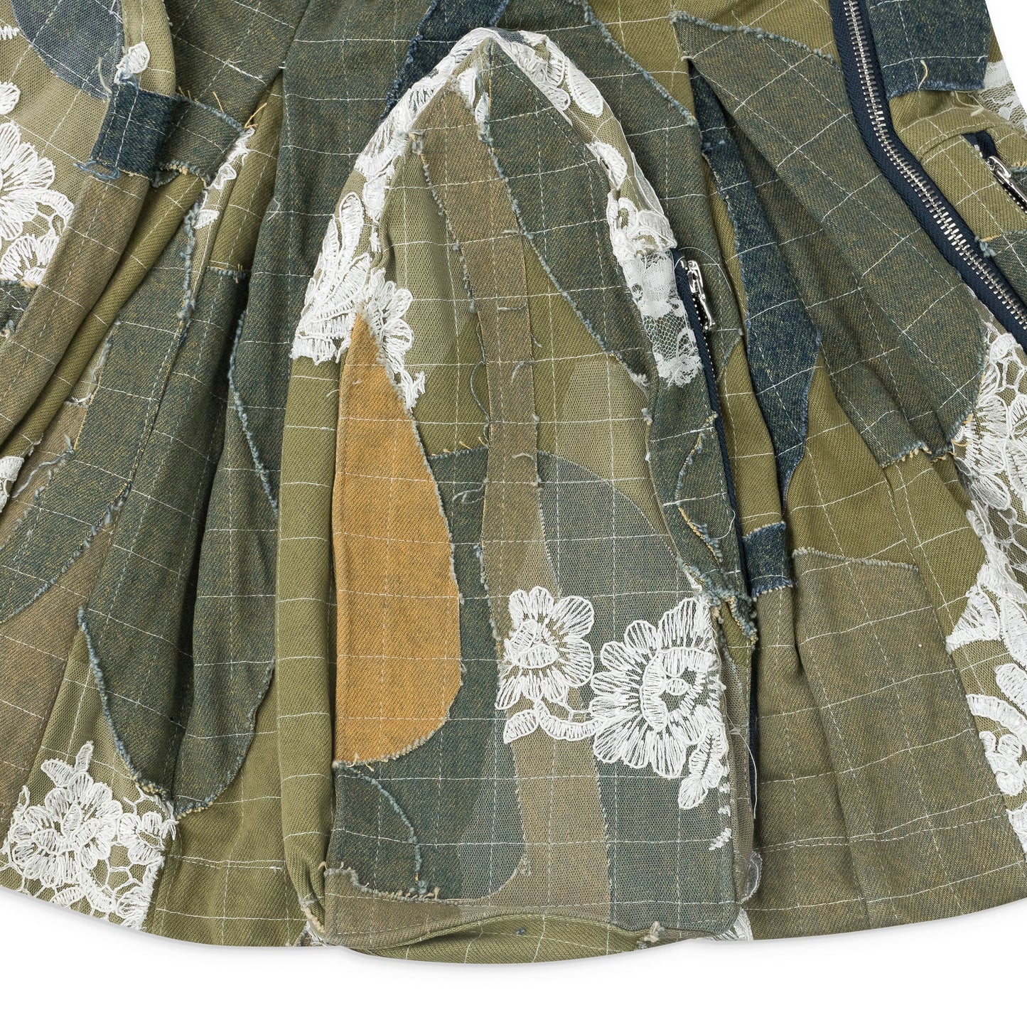 BLUE WINDOW POCKET CARGO MAXI SKIRT