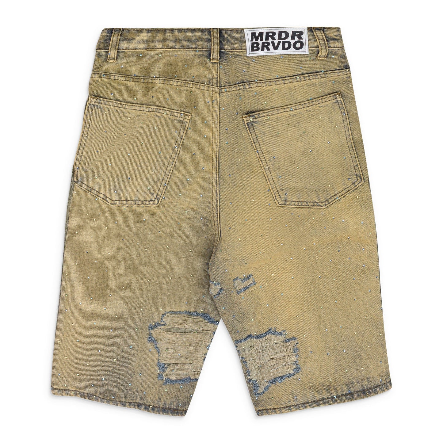 BLUE UNFURLED DENIM SHORTS