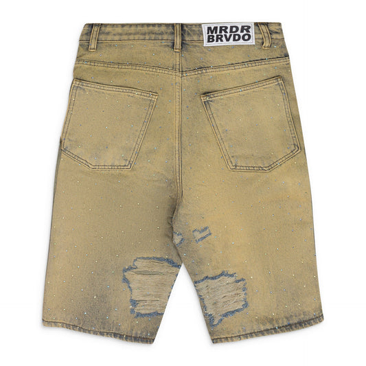 BLUE UNFURLED DENIM SHORTS