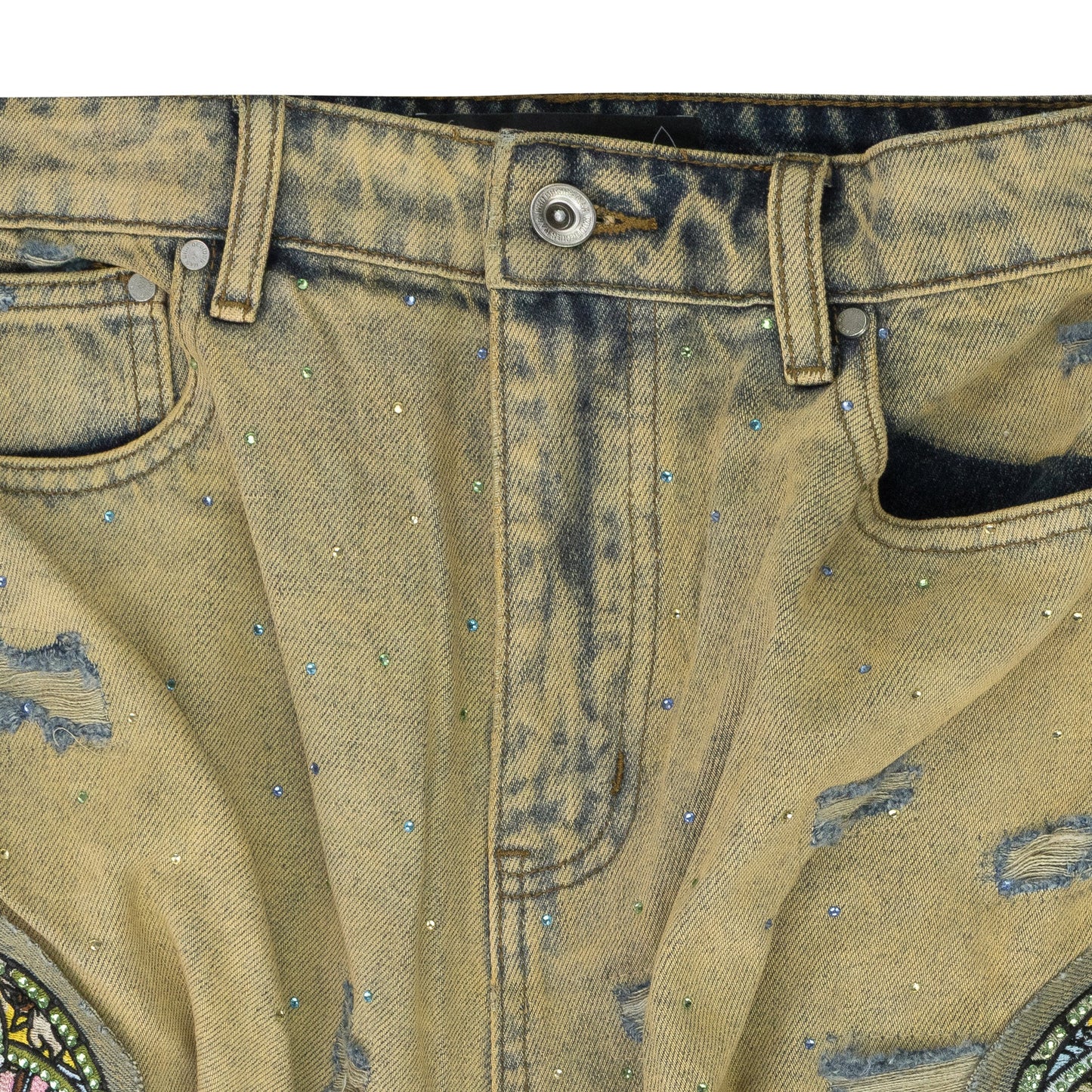 BLUE UNFURLED DENIM SHORTS