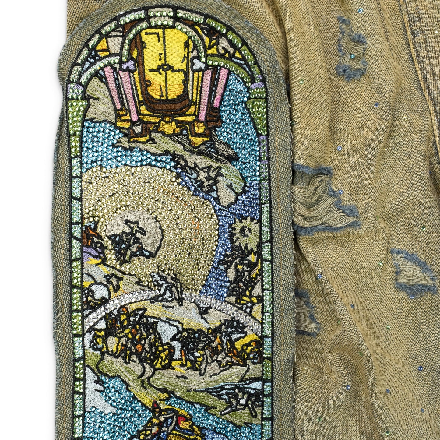 BLUE UNFURLED DENIM SHORTS