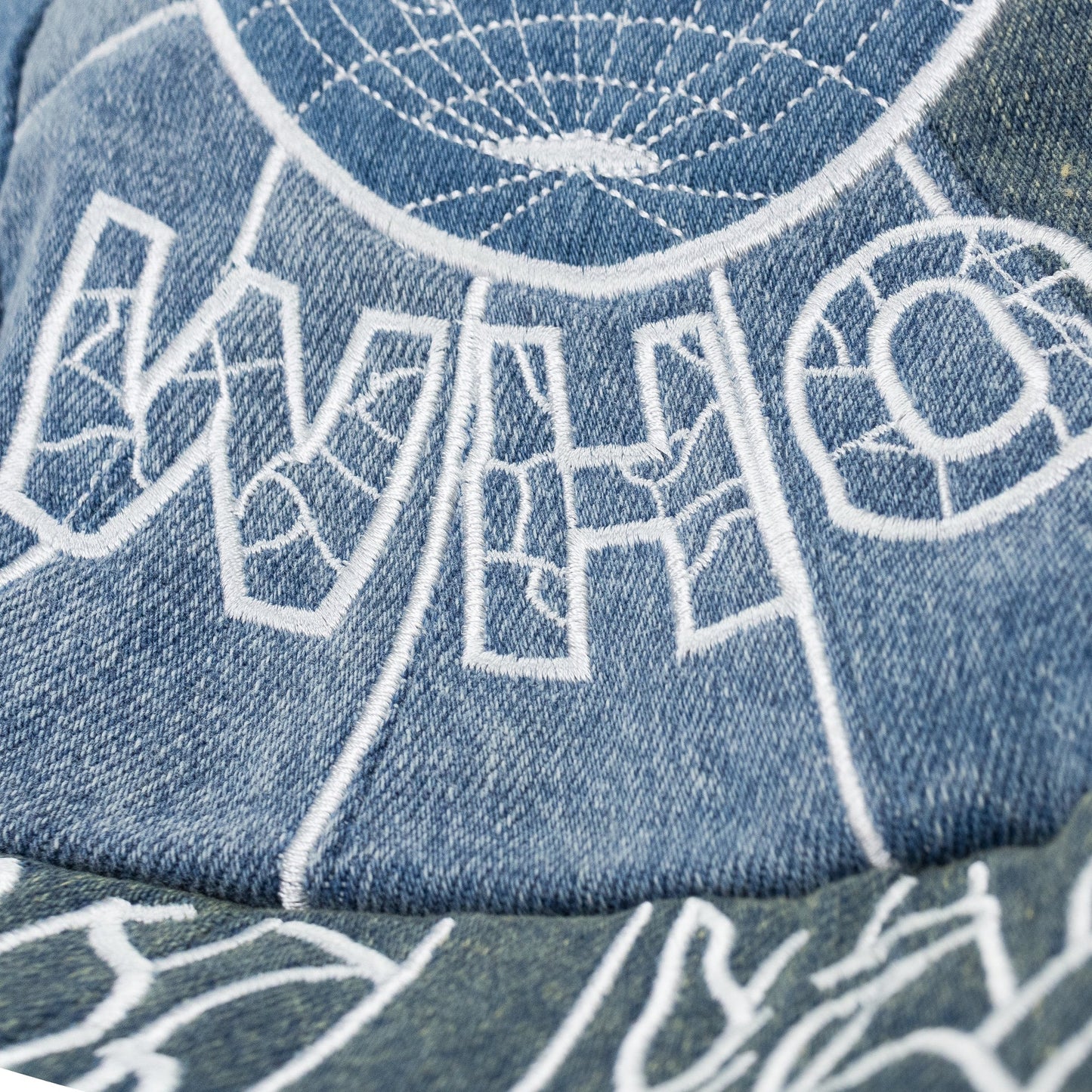 BLUE EMBROIDERED BOMBER