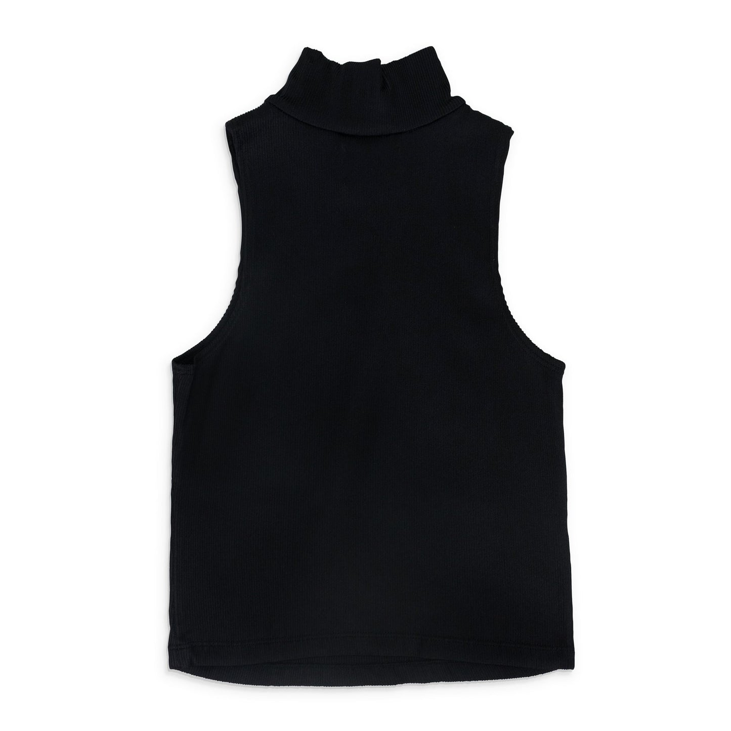 BLACK RIBBED KNIT TURTLENECK SWEATER