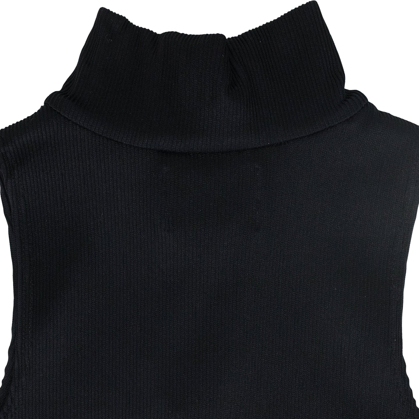 BLACK RIBBED KNIT TURTLENECK SWEATER