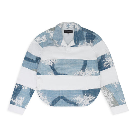 BLUE MERGED RUGBY BUTTON-DOWN SHIRT