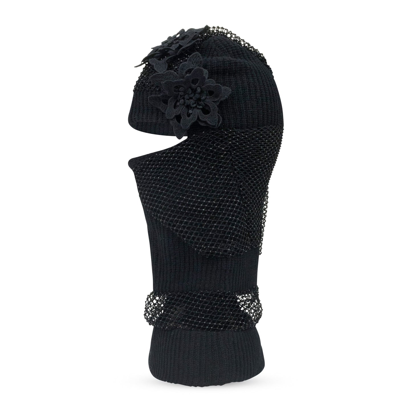 BLACK OVERLAY FACE MASK BASEBALL CAP