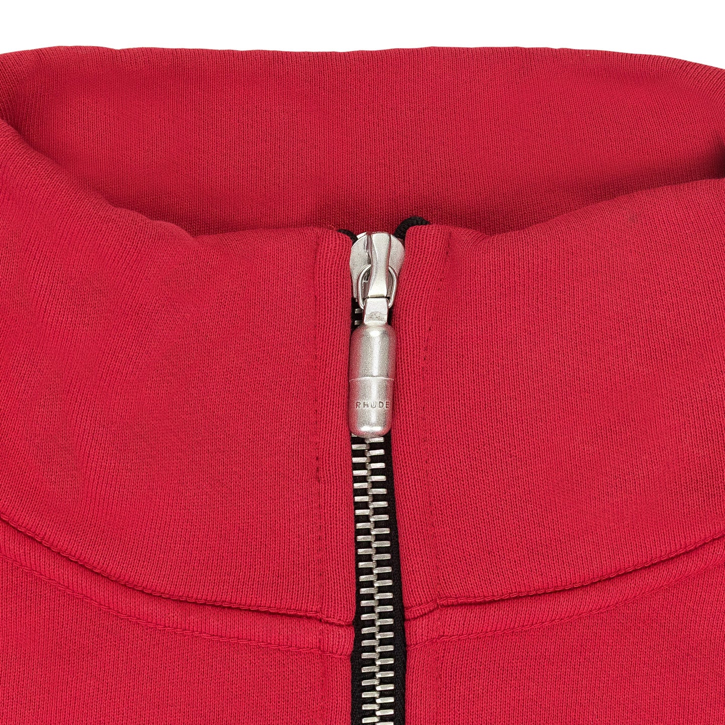 RED QUARTER ZIP SWEATER